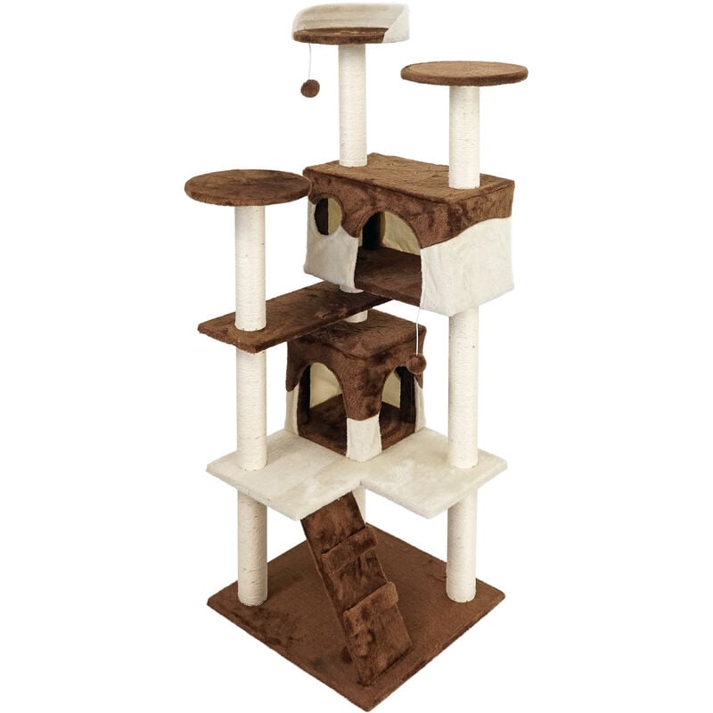 foto del prodotto wiltec albero tiragraffi per gatti marrone beige 130 cm albero per arrampicarsi tiragraffi gatto