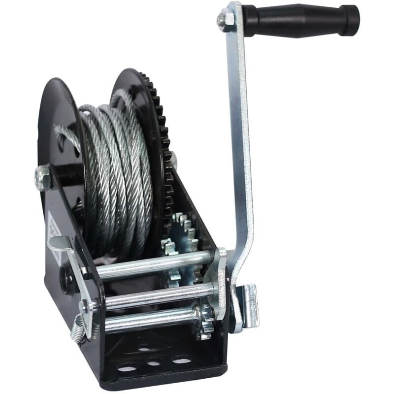 foto del prodotto wiltec argano manuale 1500kg fune 10m trasmissione 4 1 8 1 verricello