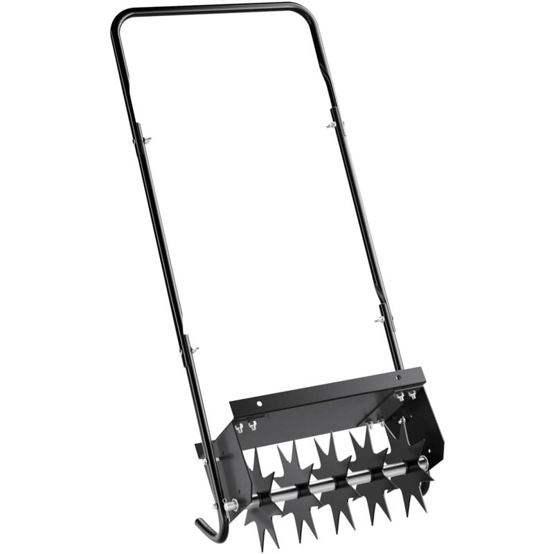 foto del prodotto wiltec arieggiatore prato a dischi, 44 x 20,3 x 100 cm cm manuale, con ripiano porta pesi, aeratore prato giardino