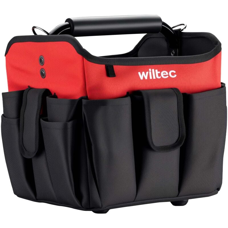 foto del prodotto wiltec borsa porta attrezzi 23 tasche, 25 x 23 x 28 cm, pieghevole, impermeabile, tracolla regolabile, maniglia, portata 25 kg, scomparti interni
