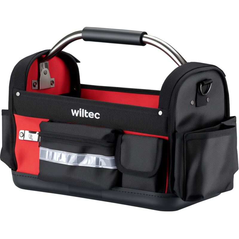 foto del prodotto wiltec borsa porta attrezzi 29 tasche, 40 x 20 x 28 cm, pieghevole, impermeabile, tracolla regolabile, maniglia, portata 30 kg, scomparti interni