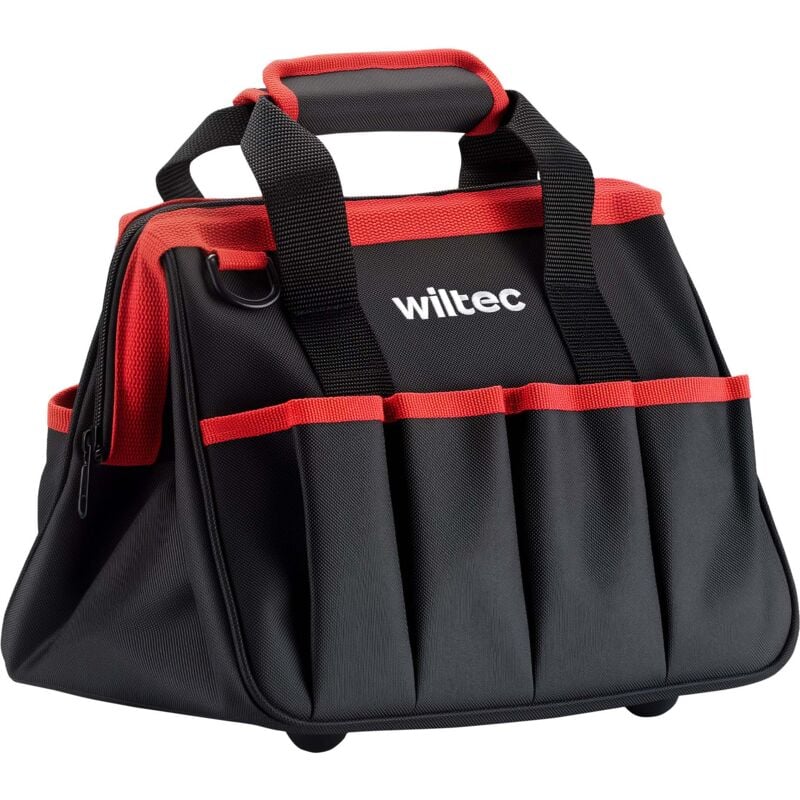 foto del prodotto wiltec borsa porta attrezzi 9 tasche, 30 x 23 x 25 cm, con zip, impermeabile, tracolla regolabile, maniglia, portata 20 kg, scomparti interni ed