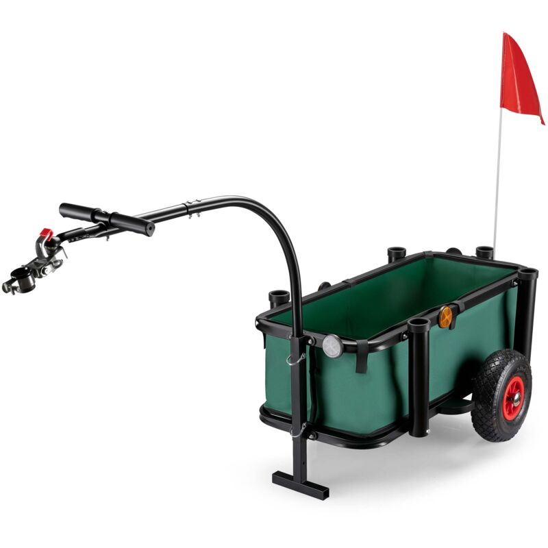 foto del prodotto wiltec carrello da pesca con portata fino a 50 kg, carrello a mano in acciaio con pneumatici, carrello da campeggio, rimorchio per bici