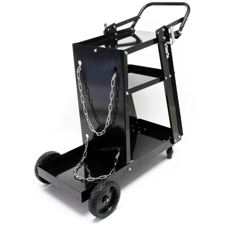 foto del prodotto wiltec carrello porta saldatrice max 45 kg, 3 ripiani con vano bombola, carrello da officina per saldatura