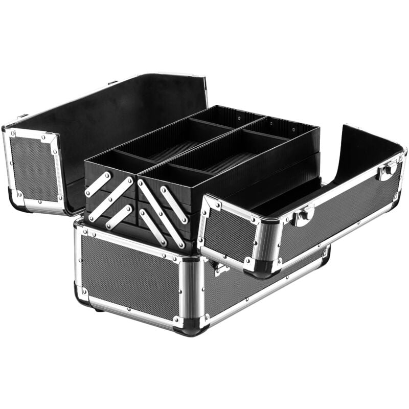immagine 0 del prodotto wiltec cassetta attrezzi vuota in alluminio con 2 chiavi, valigetta universale per attrezzi 35,5 x 24 x 22,5 cm, hobby, lavoro, cassetta