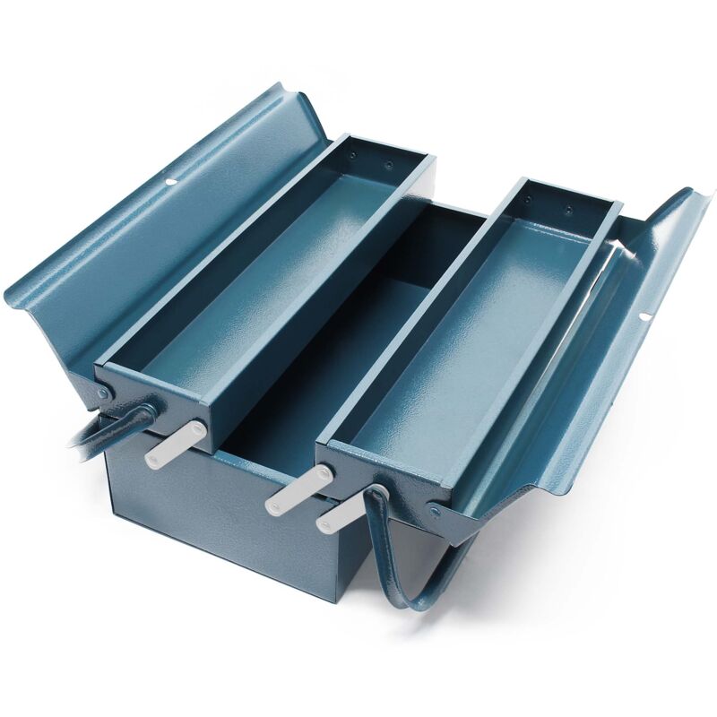 foto del prodotto wiltec cassetta portautensili in acciaio 420 x 200 x 160 mm con 3 scomparti e maniglia