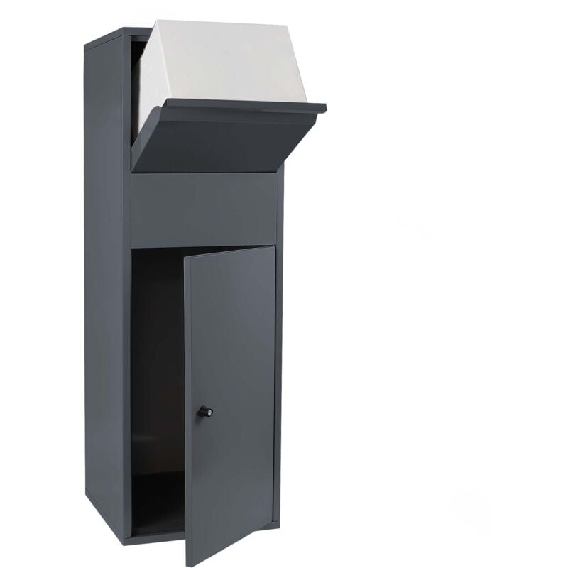 foto del prodotto wiltec cassetta postale portapacchi antracite per pacchi medi e piccoli parcel box