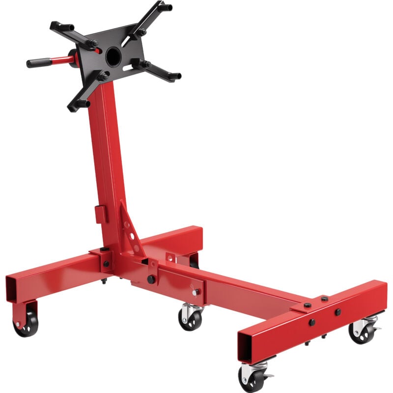 foto del prodotto wiltec cavalletto supporto motore fino a 680 kg, porta motore con 5 ruote girevoli a 360 , sollevatore pieghevole con testa di montaggio girevole,
