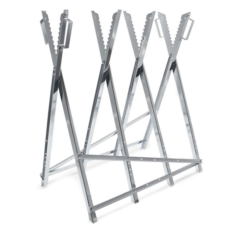 foto del prodotto wiltec cavalletto taglialegna zincato pieghevole con 4 supporti dentellati e maniglie