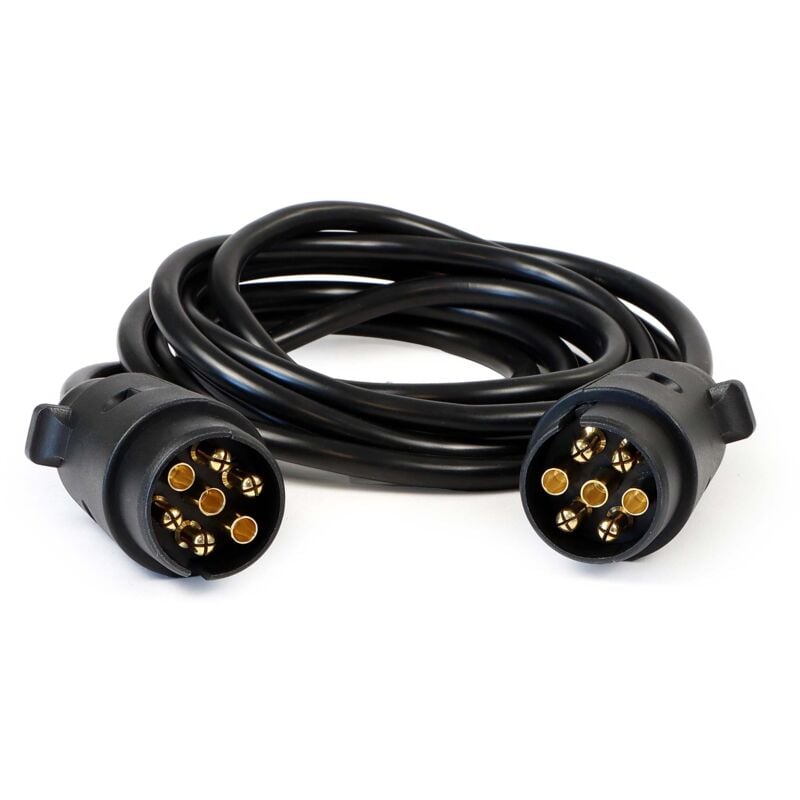 foto del prodotto wiltec cavo di prolunga 3 m con 2 spine a 7 poli, in pvc impermeabile, per rimorchi roulotte caravan
