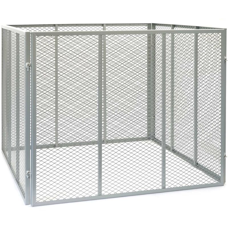 foto del prodotto wiltec compostiera 100x100x80cm per 800 litri di compost con griglie di metallo per il compostaggio aperto