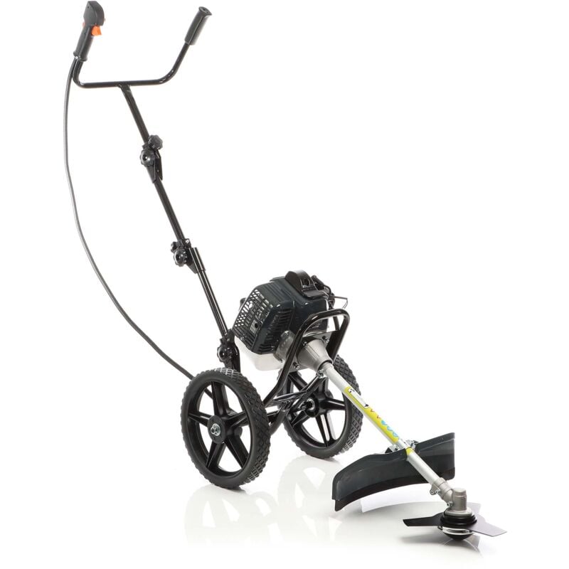 foto del prodotto wiltec decespugliatore e tagliabordi a benzina con ruote 1,9 kw utensile 2 in 1 per giardinaggio
