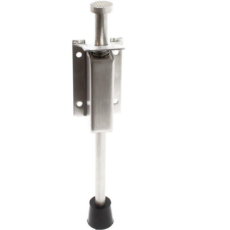 foto del prodotto wiltec fermaporta a pedale, altezza regolabile 93 118 mm, in acciaio inox con base in gomma, blocca porta