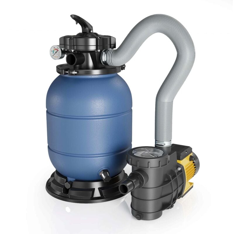 foto del prodotto wiltec filtro a sabbia con pompa autoadescante e valvola a 5 posizioni hzs-200, 220w, filtraggio acqua piscina