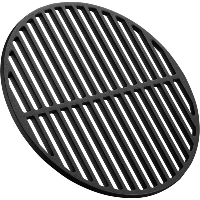 foto del prodotto wiltec griglia in ghisa per camino rotonda 34,5 cm, griglia in ghisa per barbecue a carbone e a gas, piastra in ghisa per carne, pesce, verdure