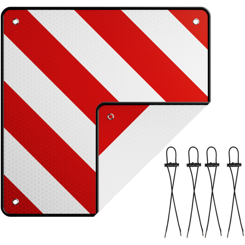 foto del prodotto wiltec pannello carico sporgente 2in1 spagna e italia 50 x 50 cm, cartello carichi sporgenti rosso bianco in alluminio, per portapacchi posteriore