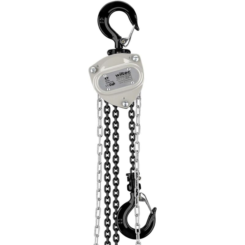 foto del prodotto wiltec paranco a catena manuale v21 1, capacit di carico 1 t, altezza di sollevamento 5 m, leggero e compatto, per impieghi gravosi