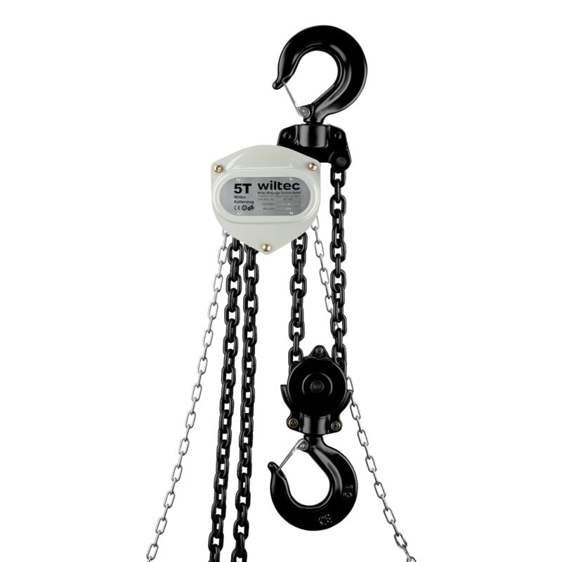 foto del prodotto wiltec paranco a catena manuale v21 5, capacit di carico 5 t, altezza di sollevamento 5 m, leggero e compatto, per impieghi gravosi