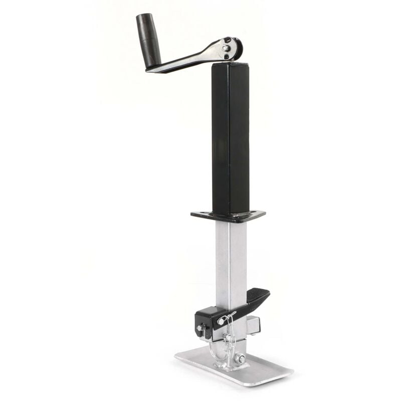 foto del prodotto wiltec piede stabilizzatore per rimorchi roulotte, max 900 kg, regolabile in altezza con manovella, con pedale e perno di sicurezza