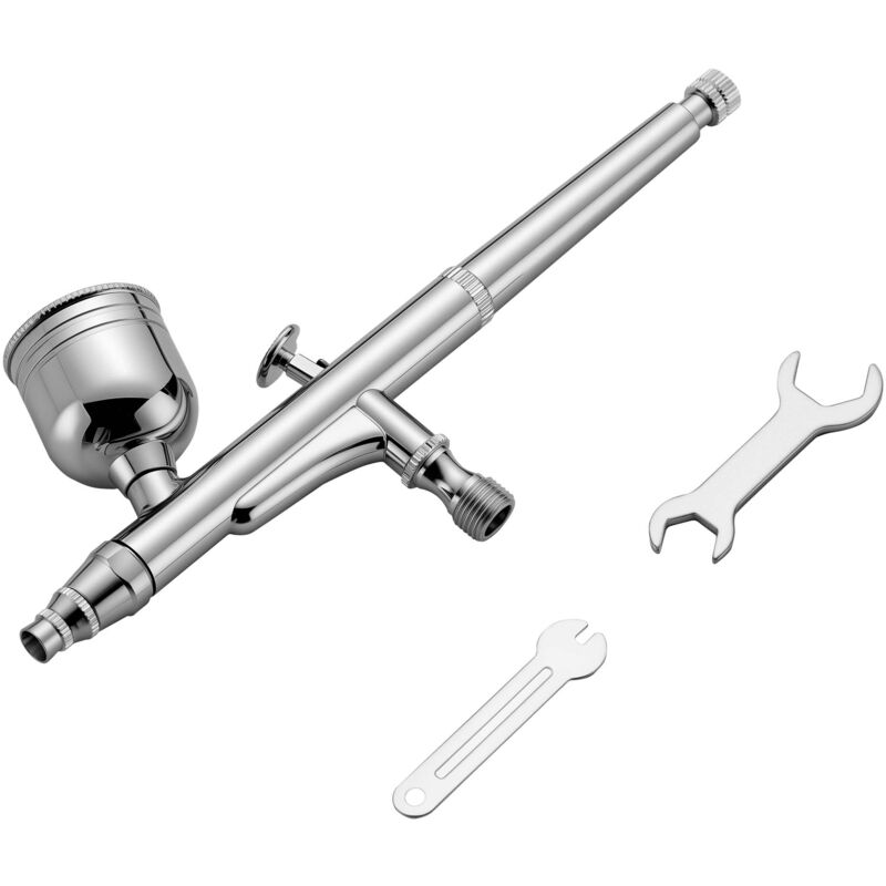 foto del prodotto wiltec pistola aerografo hs 30 1, airbrush ad aria compressa con ugello da 0,3 mm e tazza per colore da 7 ml, aerografo per unghie, tatuaggi,