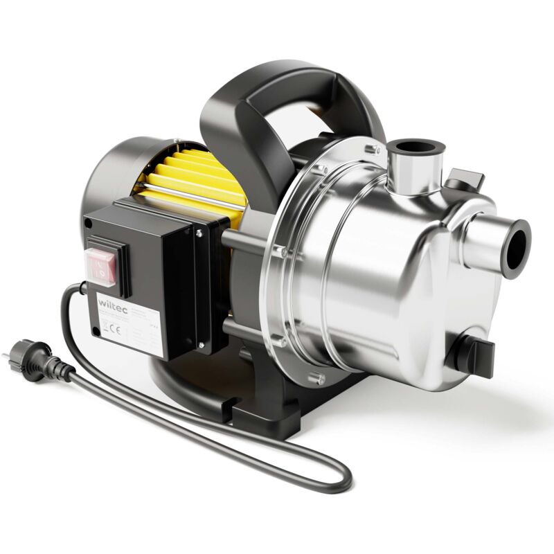 foto del prodotto wiltec pompa da giardino autoadescante acciaio inox 2800l h 600w max 35m con maniglia elettropompa