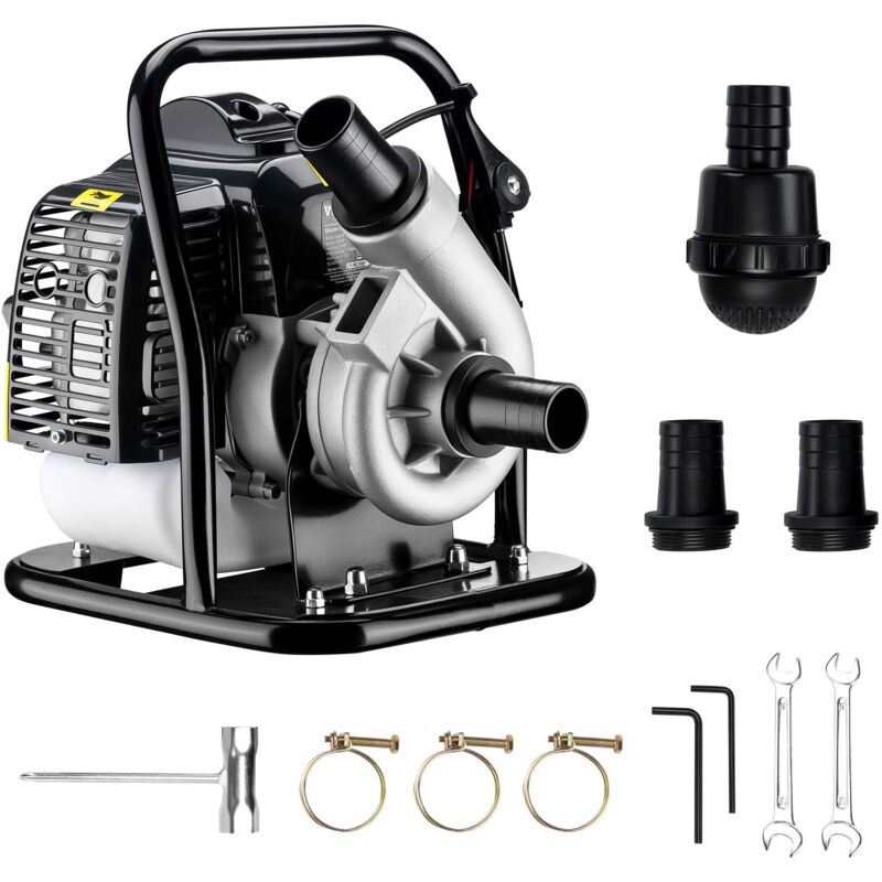 foto del prodotto wiltec pompa per acqua a benzina, motore a 2 tempi, 1,4 kw, pompa per giardino con portata 400 l min, profondit di aspirazione max 8 m, per
