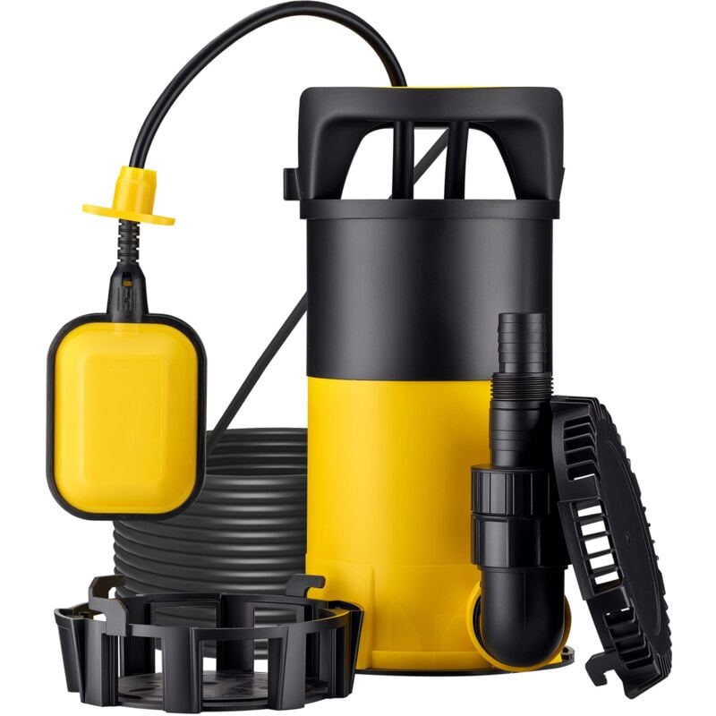 foto del prodotto wiltec pompa sommersa ad aspirazione piatta 3in1 400 w, portata 8000 l h, per acque chiare e scure, con galleggiante e termoregolazione, per cantine,
