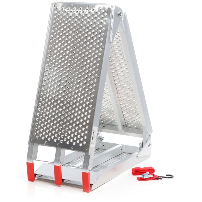 foto del prodotto wiltec rampa di carico ripiegabile in 3 portata fino a 270 kg in alluminio pedana antiscivolo