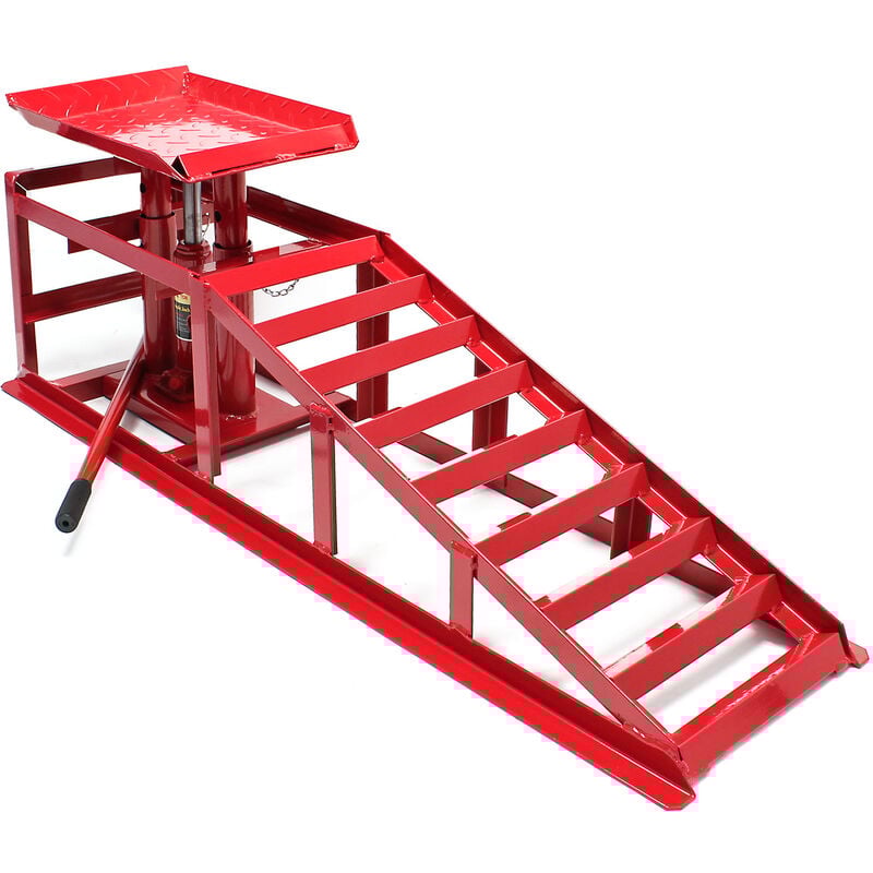 foto del prodotto wiltec rampa di sollevamento con martinetto idraulico altezza regolabile 2000 kg per pneumatici max 225 mm