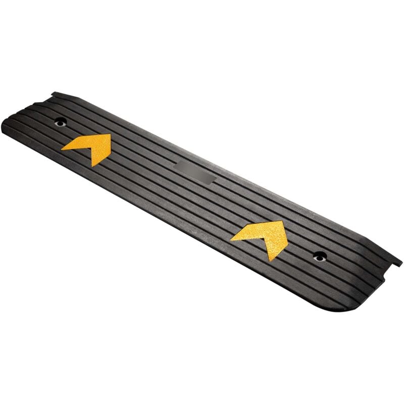 foto del prodotto wiltec rampa in gomma per marciapiede e soglia 1130 x 240 x 25 mm max 50 t con elementi riflettenti