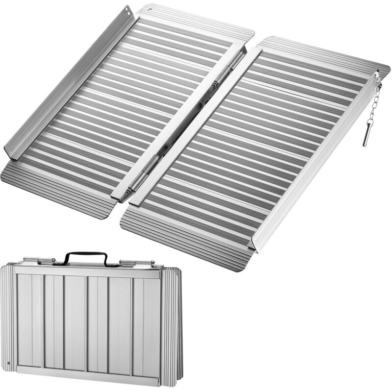 foto del prodotto wiltec rampa per sedie a rotelle, pieghevole e portatile, in alluminio 150cm max 270 kg