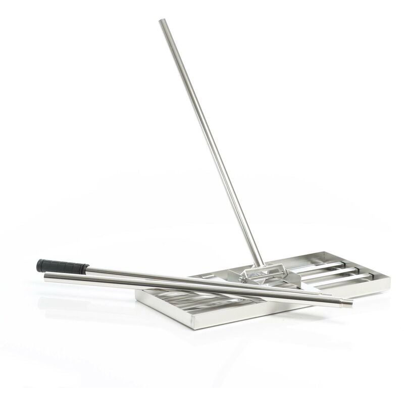 foto del prodotto wiltec - rastrello livellante in acciaio inox con manico incl. taglia s livellatore prato livellamento