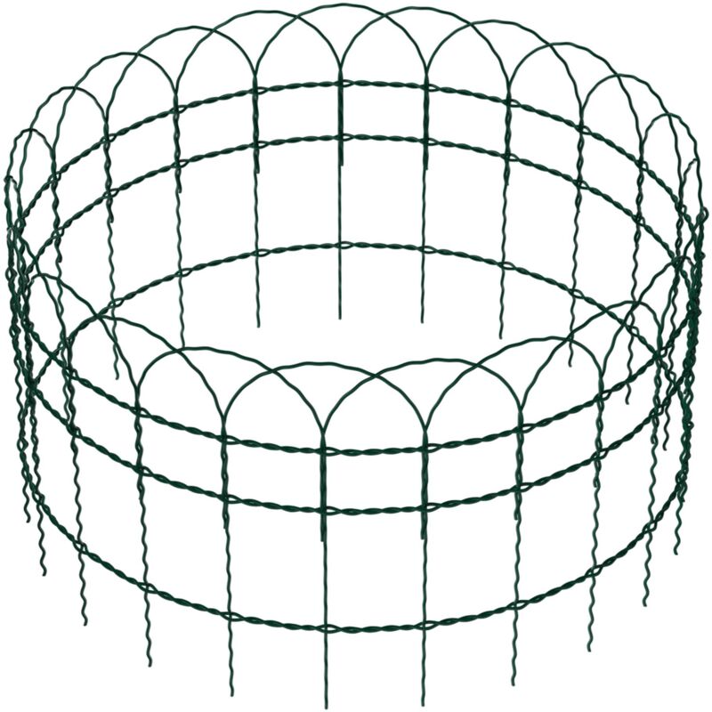 foto del prodotto wiltec recinzione giardino 0,65 x 25 m verde, rete metallica in acciaio rivestita in pvc con bordo superiore ad arco, recinzione con maglie 9 x 15