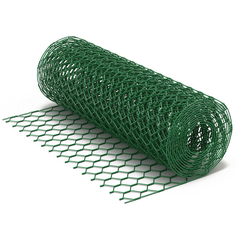 foto del prodotto wiltec rete metallica verde per voliere maglie da 25x25mm rotolo 60cmx10m rete per recinti