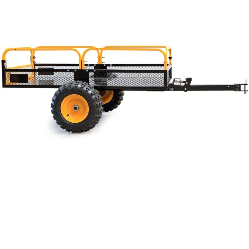 foto del prodotto wiltec - rimorchio ribaltabile per trattorino 450kg 210x120x70 cm, con laterali rimovibili