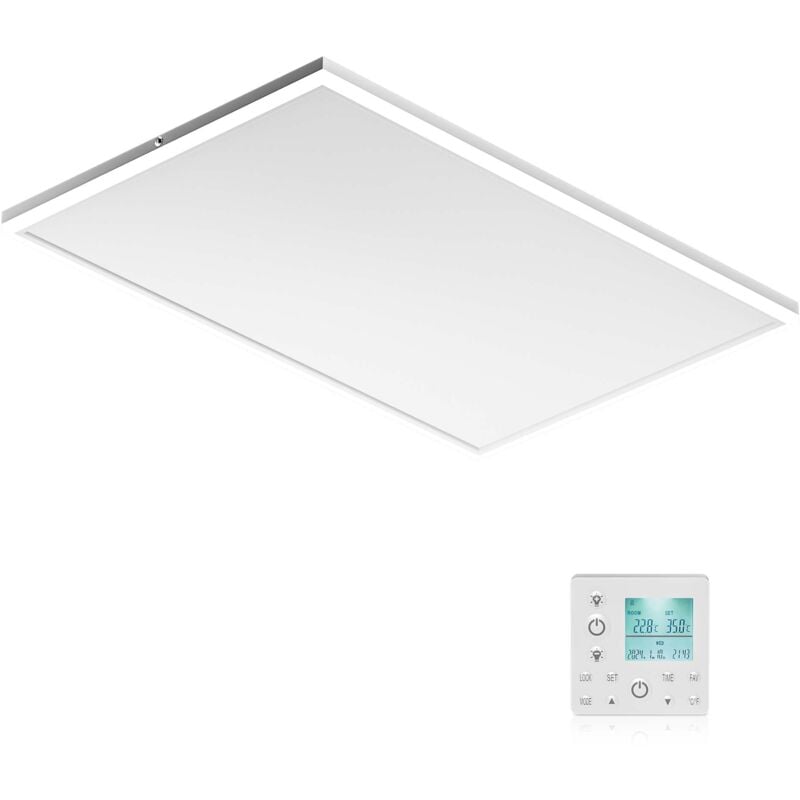 foto del prodotto wiltec riscaldamento a soffitto 660 w, pannello per riscaldamento a infrarossi con luce led e termostato, 108 x 63 x 3,5 cm