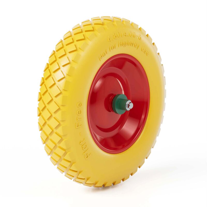 foto del prodotto wiltec ruota per carriola 4.8 4.00 8 giallo con asse max 160 kg