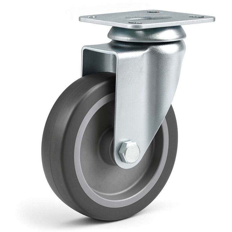 foto del prodotto wiltec ruota piroettante senza freno 75mm max 75 kg con piastra di montaggio, per carrelli, mobili