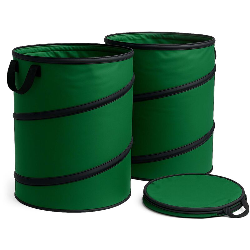 foto del prodotto wiltec sacco raccogli foglie rotondo pieghevole 100 l 3x sacchi per erba tagliata giardino