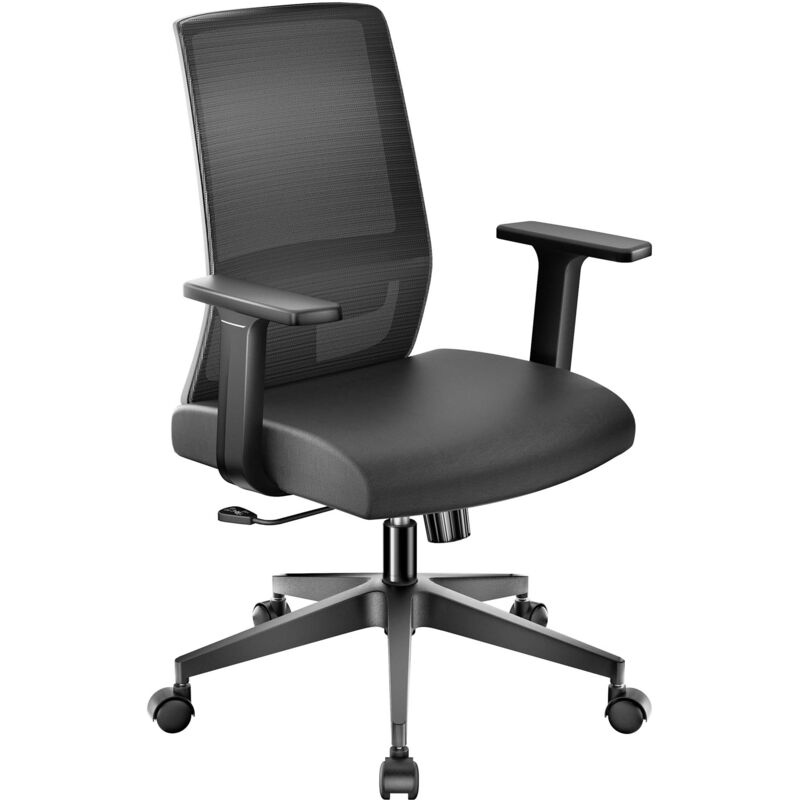 foto del prodotto wiltec sedia da ufficio ergonomica con supporto lombare, regolabile in altezza, schienale traspirante, max 120 kg