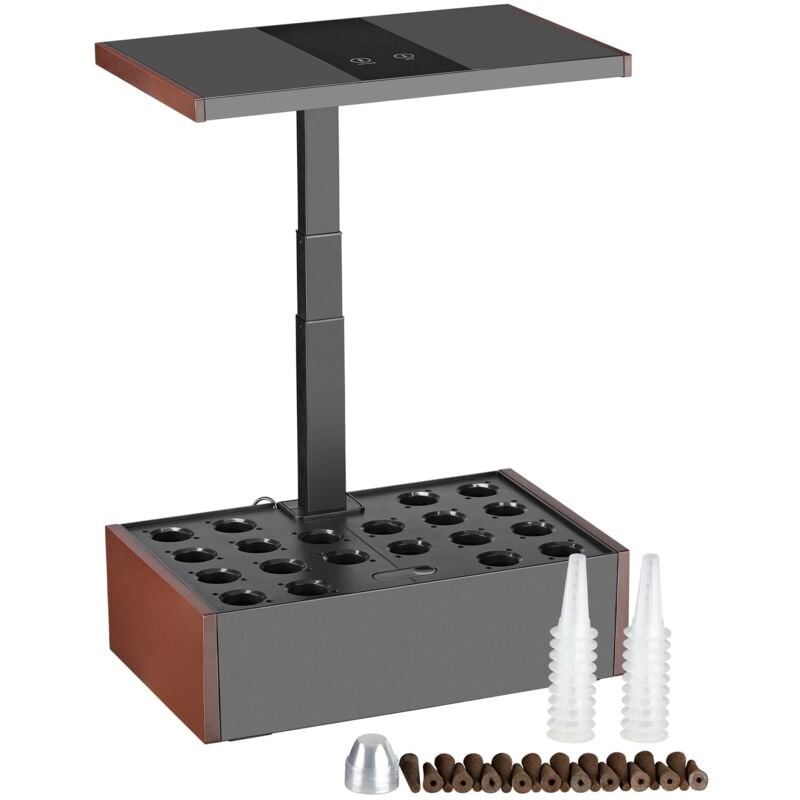 foto del prodotto wiltec serra idroponica, set per coltivazione idroponica in casa, con pannello di controllo e led, serbatoio acqua 9,8 l, altezza regolabile,
