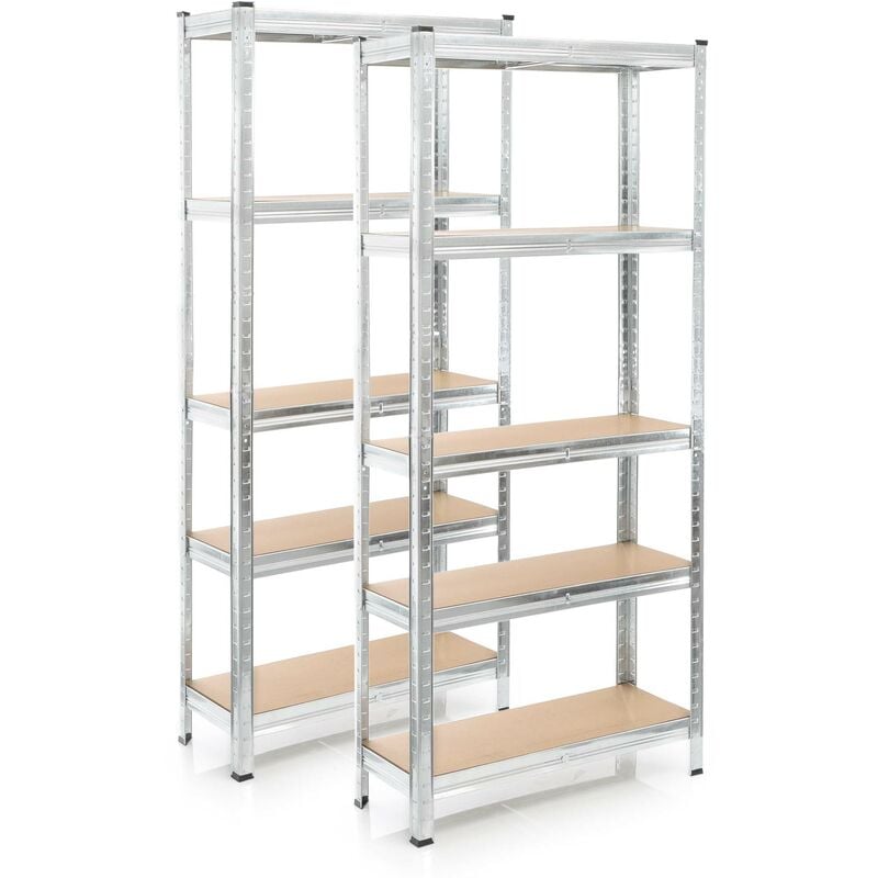 foto del prodotto wiltec set 2x scaffali a incastro per carichi pesanti 174x75x30cm max 875kg l uno acciaio 5 ripiani