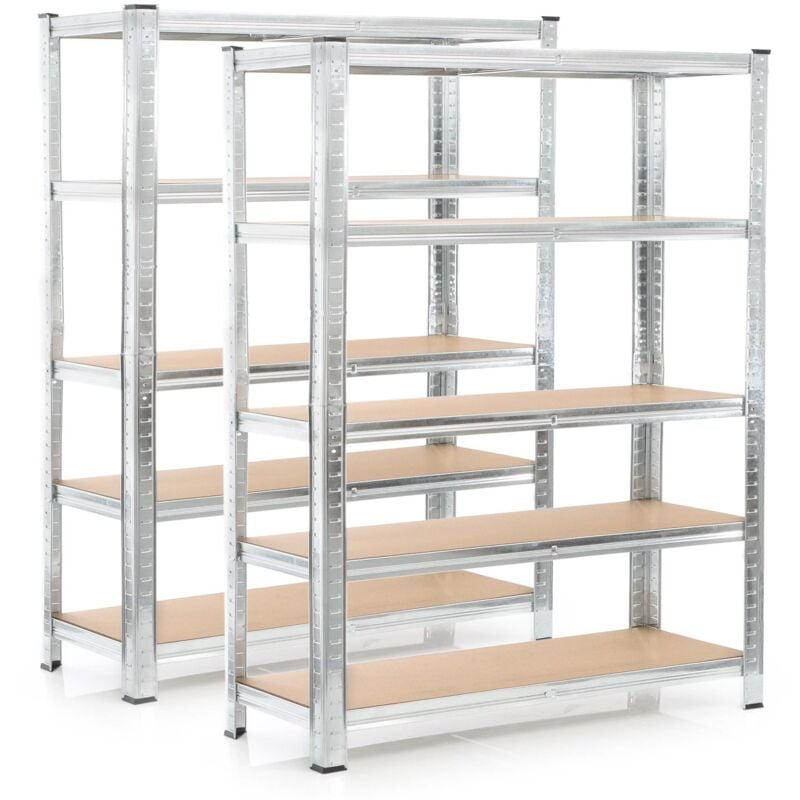 foto del prodotto wiltec set 2x scaffali a incastro per carichi pesanti 180x120x40cm max 875kg l uno acciaio 5 ripiani