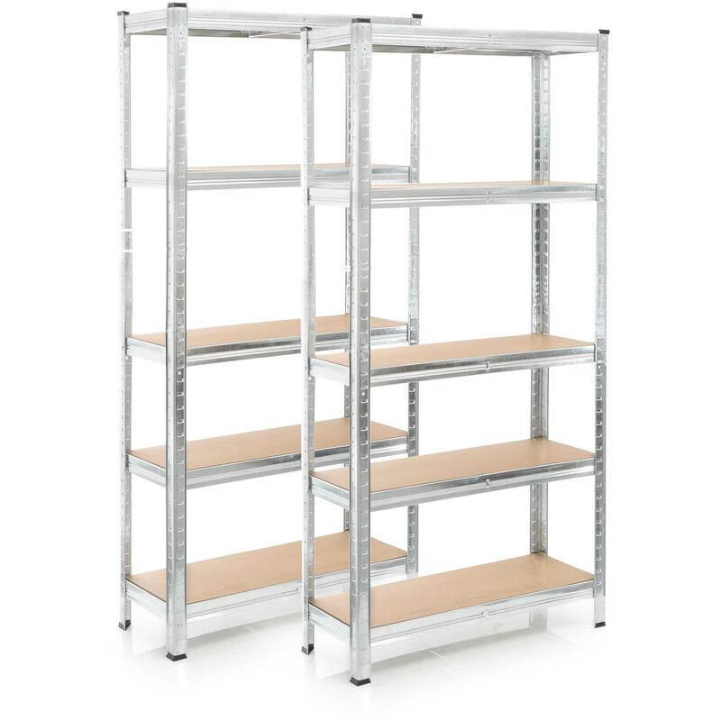 foto del prodotto wiltec set 2x scaffali a incastro per carichi pesanti 180x90x30cm max 875kg l uno acciaio 5 ripiani