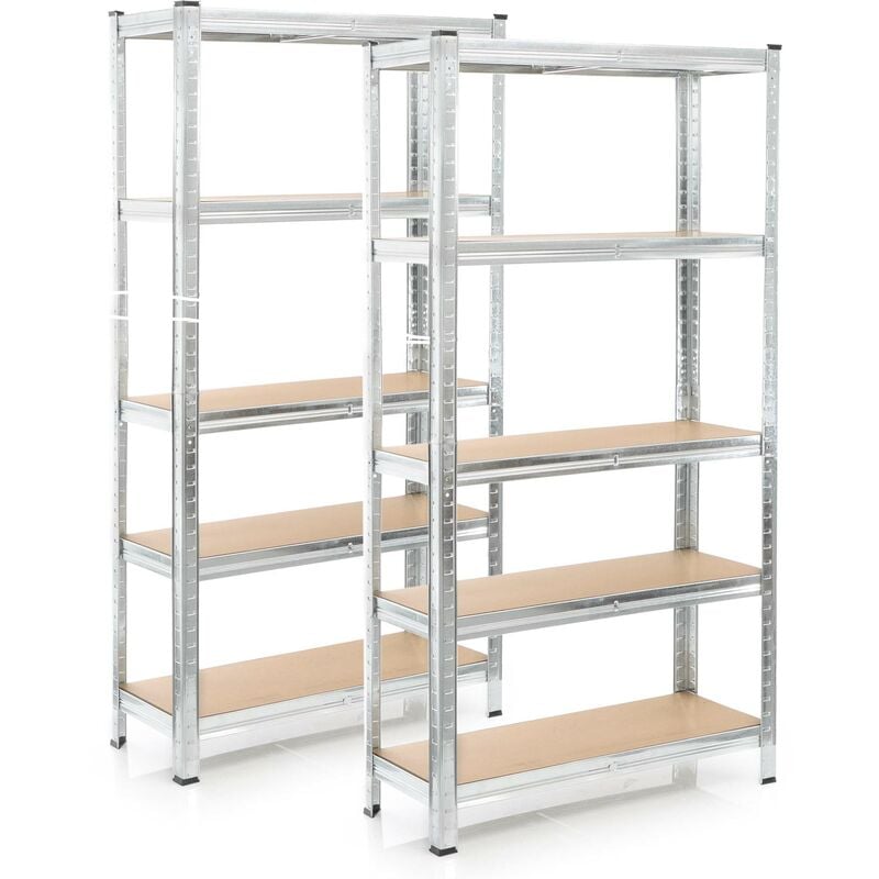 foto del prodotto wiltec set 2x scaffali a incastro per carichi pesanti 180x90x40cm max 875kg l uno acciaio 5 ripiani