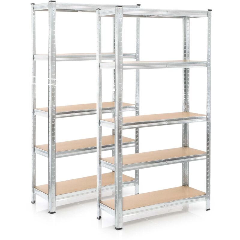 foto del prodotto wiltec set 2x scaffali a incastro per carichi pesanti 180x90x45cm max 875kg l uno acciaio 5 ripiani