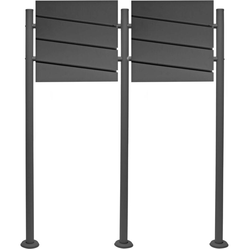 foto del prodotto wiltec - set cassetta postale doppia autoportante v16 antracite con telaio di supporto