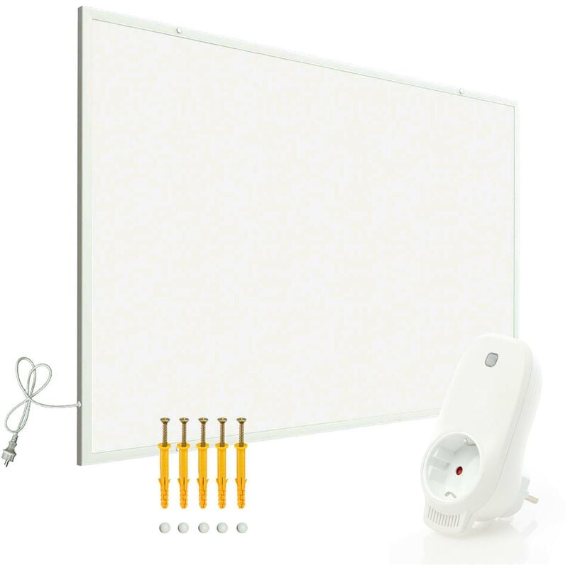 foto del prodotto wiltec set pannello radiante a infrarossi 520w 920x620x15 mm e termostato, riscaldamento ir