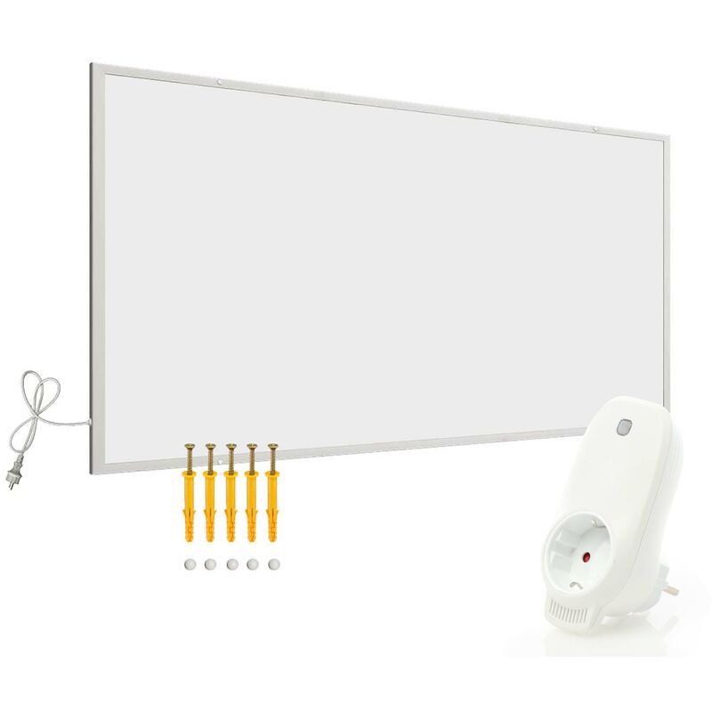 foto del prodotto wiltec set pannello radiante a infrarossi 700w 1220x620x15 mm e termostato, riscaldamento ir