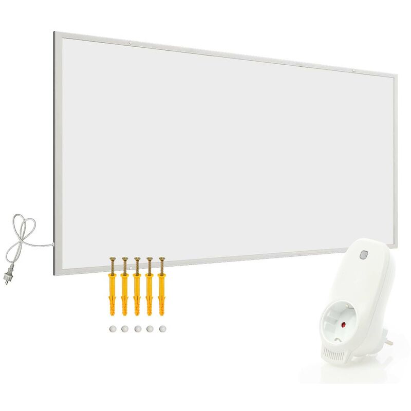foto del prodotto wiltec set pannello radiante a infrarossi 850w 1220x770x15 mm e termostato, riscaldamento ir